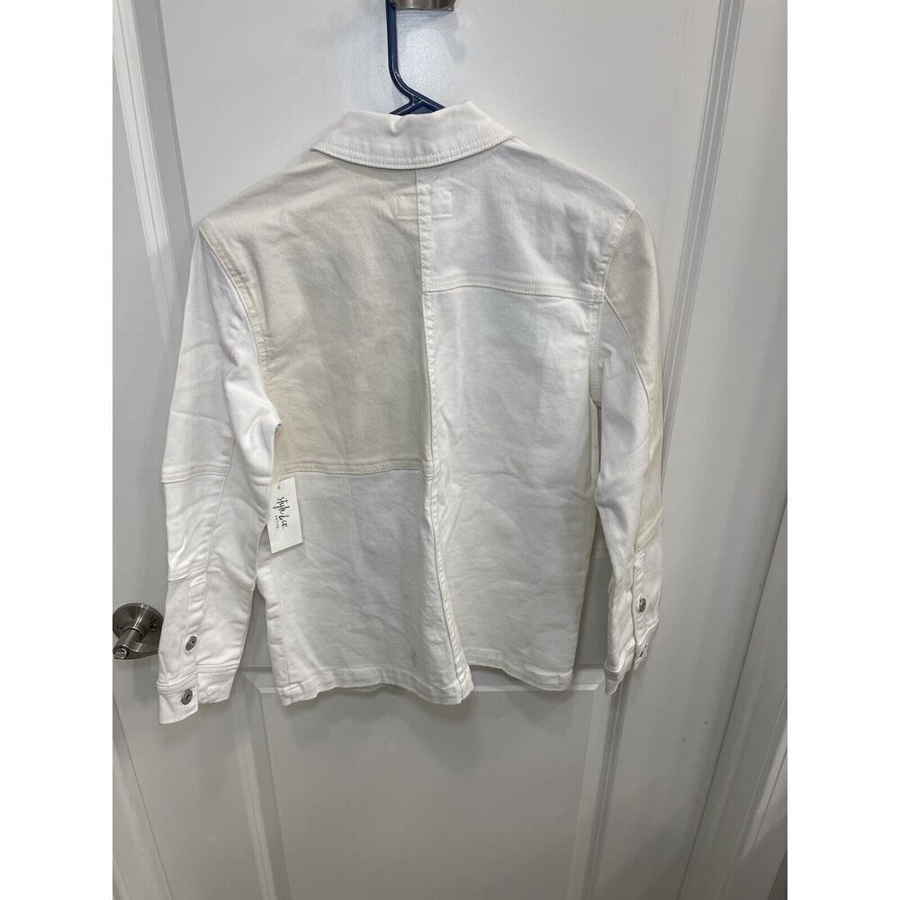 style & co White and Off White Color Blocked Denim jacket size PS MSRP$59.50 - Picture 3 of 8